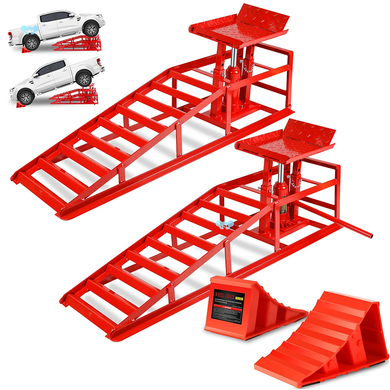 Hydraulic Car Lift - ลิฟท์ไฮดรอลิกสำหรับซ่อมและบำรุงรักษารถยนต์ในบ้าน รับน้ำหนักได้ 3 ตัน ป้องกันการลื่นไถล พร้อมทางลาดไฮดรอลิกสำหรับรถยนต์