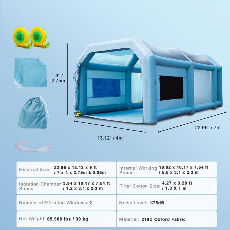 บูธพ่นสีแบบเป่าลม, ขนาด 23x13x - Inflatable Paint Booth บทวิจารณ์และราคา